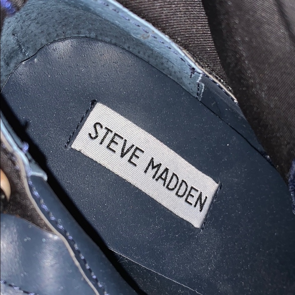 Steve Madden Navy Heeled Boots - Picture 3 of 5